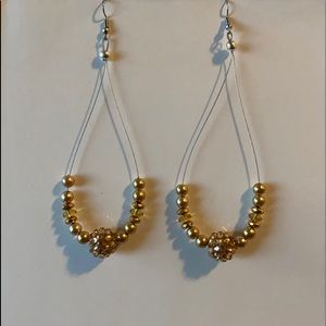 Handmade Gold beaded earrings
